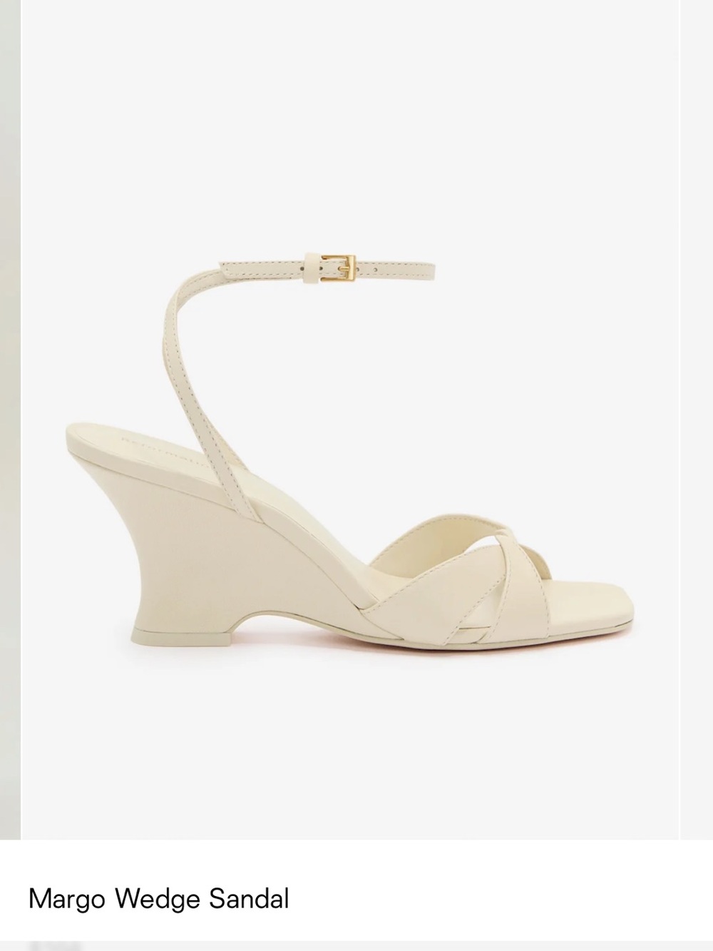Reformation Margo Wedge Sandal — Cream